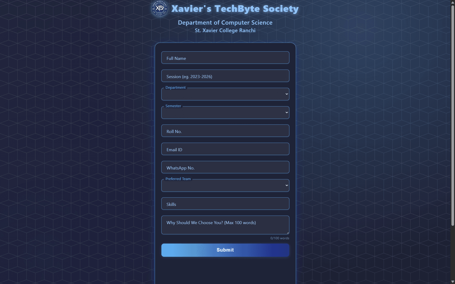 Recruitment-form preview